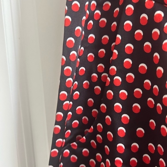 L’agence Adrienne Silk Pants Size Relaxed Fit Black Red Polka Dots $365 - Picture 8 of 12